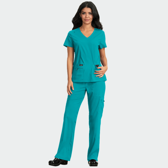 Bluza medicala KOI Design BECCA TOP 373 Culoare albastru-verzui (Teal) cod 404032