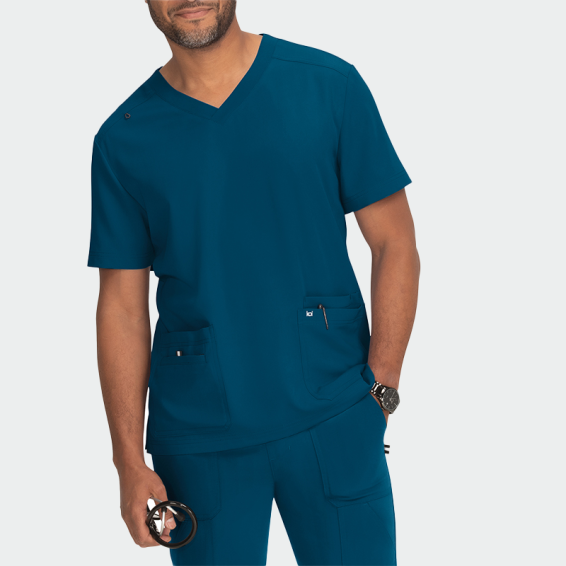 Bluză medicală pentru bărbați KOI Design Next Gen culoare Albastru turcoaz cod 403929