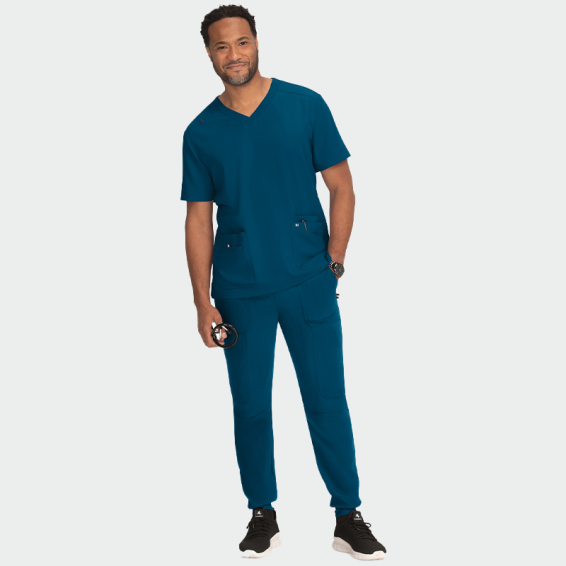 Bluză medicală pentru bărbați KOI Design Next Gen culoare Albastru turcoaz cod 403929